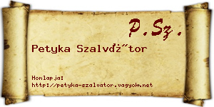 Petyka Szalvátor névjegykártya